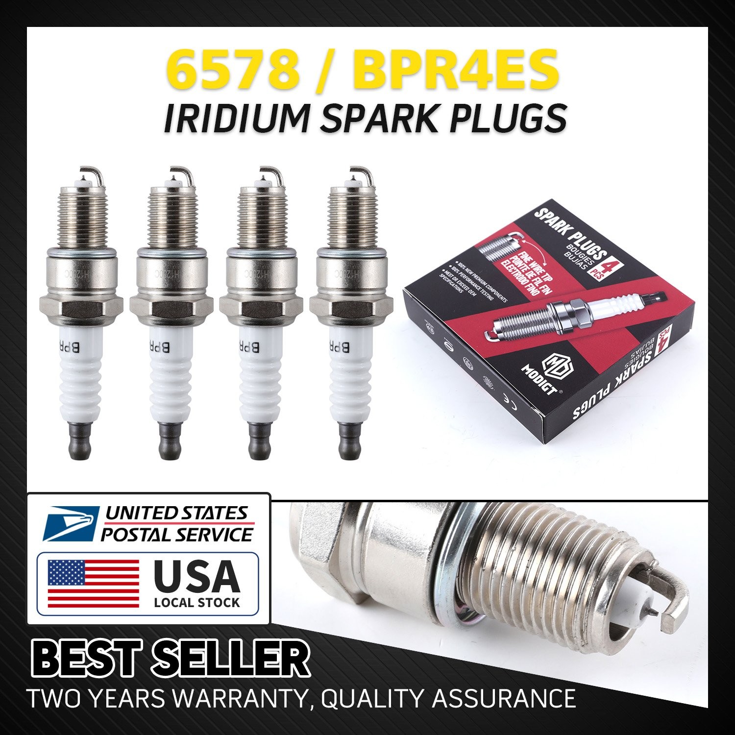 4Pcs For NGK 6578/BPR4ES Enhanced Laser Iridium Spark Plugs For Dodge Replace