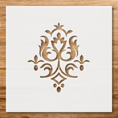 Intricate Floral Design Symmetrical Wall Art Reusable Stencil - StencilAir