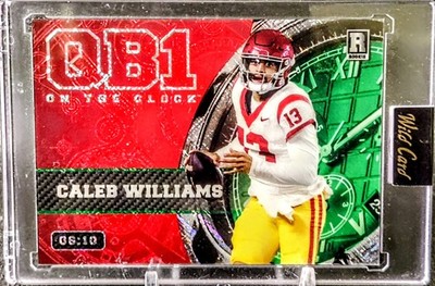 2023 Wild Card QB1 On the Clock - Red Shimmer Green - Caleb Williams 6/10