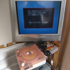 SEGA Dreamcast HELLO KITTY PINK Console set (HKT-3000),Pad,Keyboard,Box, Working