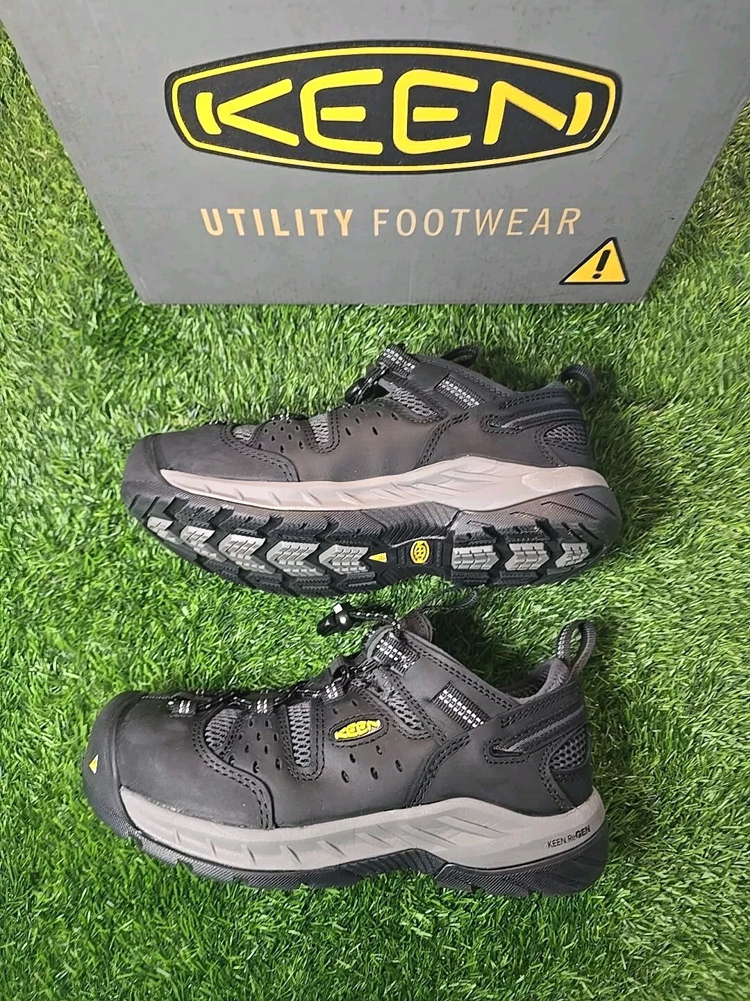 NUOVO! Stivali da uomo KEEN Utility Atlanta Cool II (punta in acciaio) neri taglia 7 5 EE WIDE