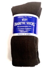 DIABETIC Crew Socks Size:10-13,Physicians Approved  For shoe size-7 to12 Brown