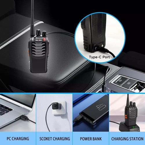Long Range 100 Mile Walkie Talkie Two Way Radio Charge Headset Waterproof 4 PACK - Photo 4/5