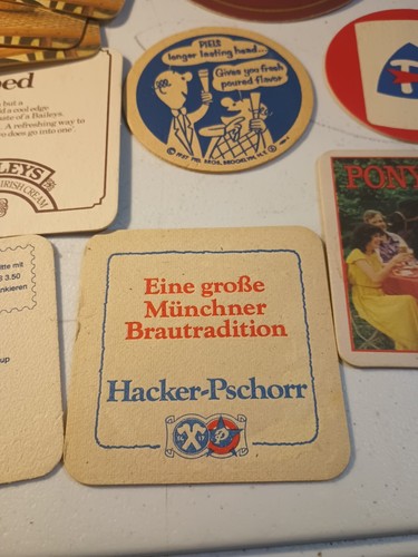 Lot of 16 Vintage Pub Bar Beer Paper Cardboard Coasters 1980s Disney World Beck - Picture 3 of 11