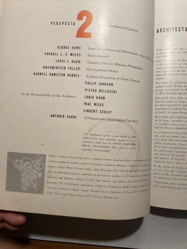 RARE Perspecta 1, 2, & 3 Yale Architectural Journal 1952-1955 MCM ExLib HC Bound - Picture 7 of 17