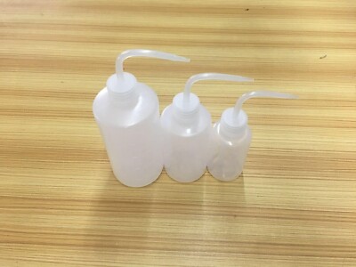 3 Pack Squirt Squeeze Bottle 150/250/500ml Narrow Mouth LDPE Clear Lab Safety