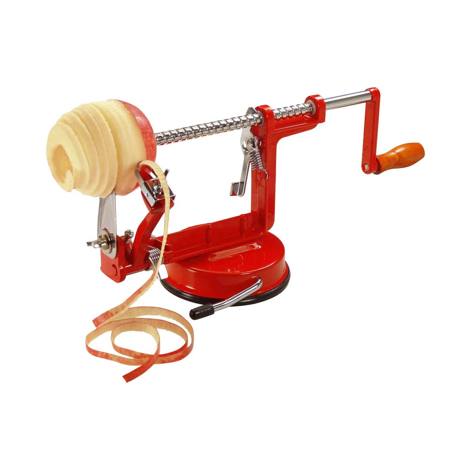 La Bonne Graine Mechanical Apple Peeler, Corer & Slicer - Red