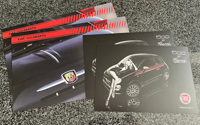 FIAT 500 ABARTH SALES CARD & FIAT 500 GUCCI SALES CARD SET OF 4 CARDS 2012