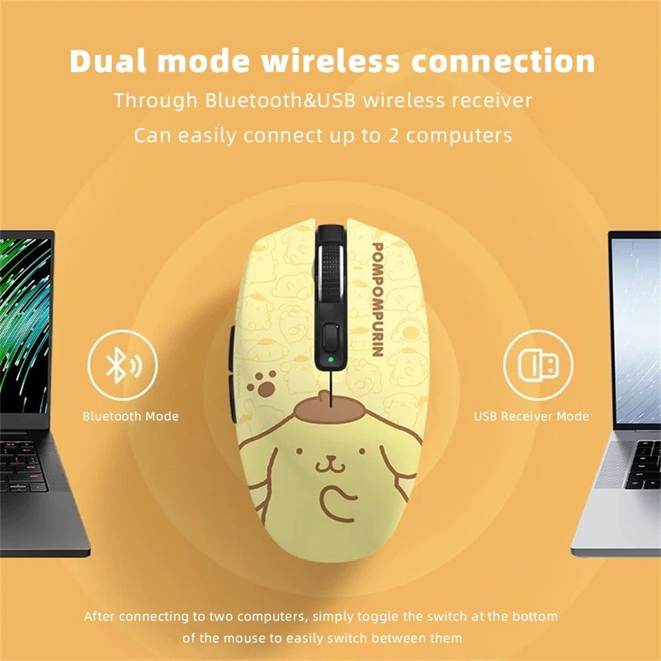 New Razer x Sanrio Pompompurin Orochi V2 Wireless Bluetooth Gaming Mouse - Image 3 of 4