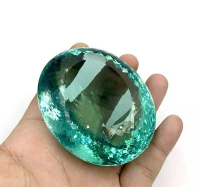 Ocean Blue 403.64 Ct Certified Huge Topaz Oval Cut Brazilian Natural Gemstone