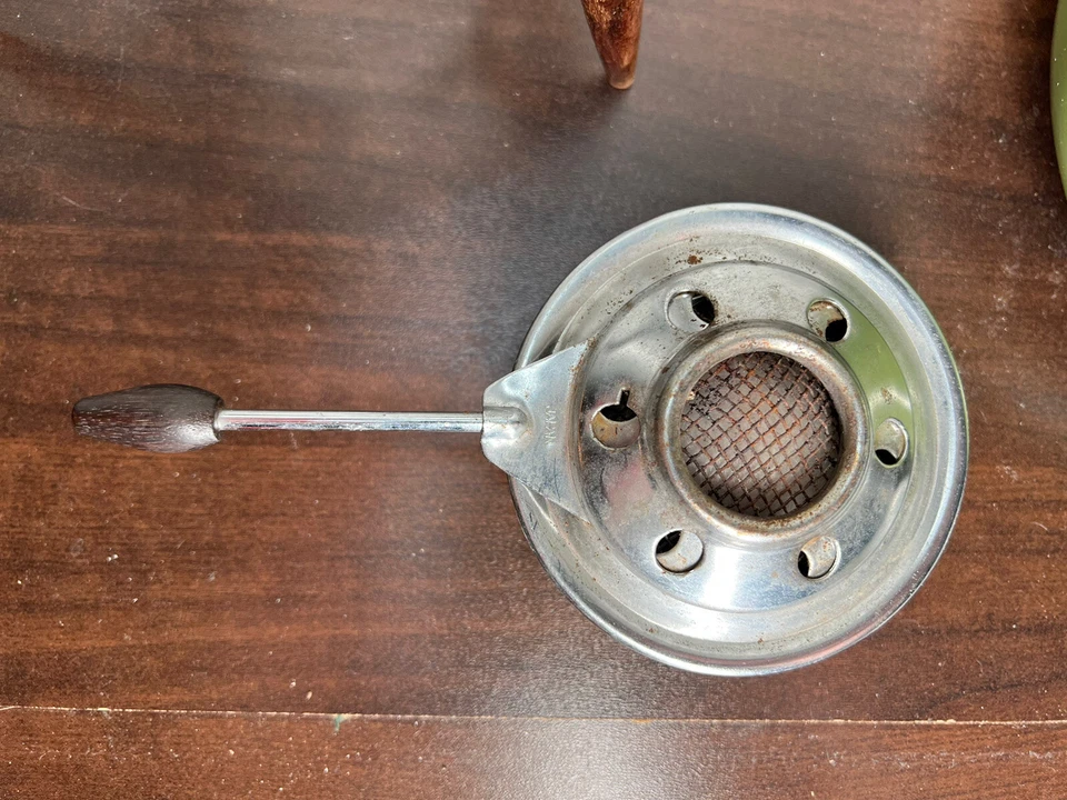 Vintage Fondue Pot Set, Mid Century Modern Fondue Rare Design Green - Image 4 of 4