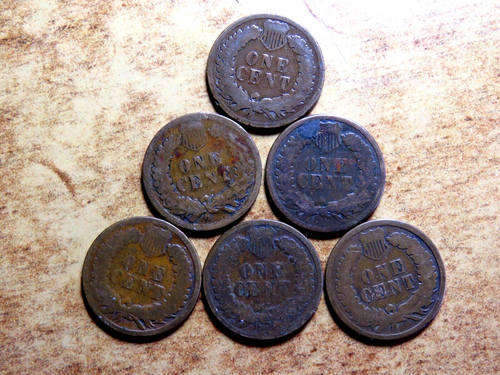 6 penny indiani data migliore: 1880 1881 1882 1883 1884 1886 (tipo 2) S2 - Foto 2 di 2