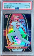 💎 2018 Panini Chronicles Select JUAN SOTO RC /25 Black Prizm PSA 10 Gem Mint 💎
