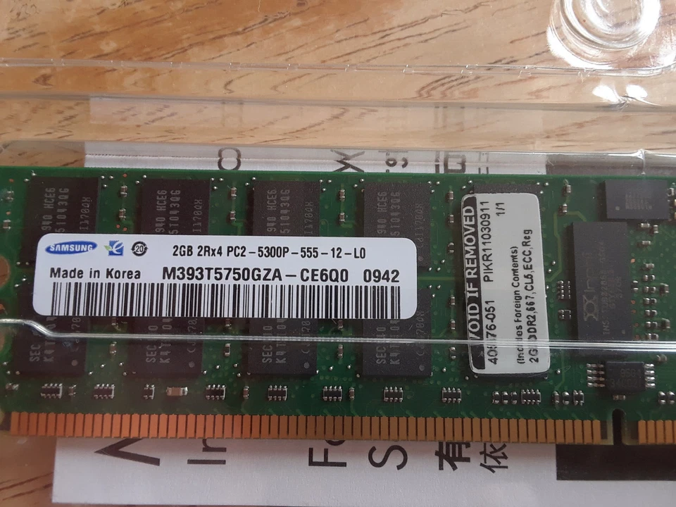 408853-B21 8GB 4x2GB PC2-5300 Dual Rank Reg Server Memory HP - Image 3 of 4