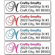 80 Classic Monogram Return Address Labels Personalized Custom Printed