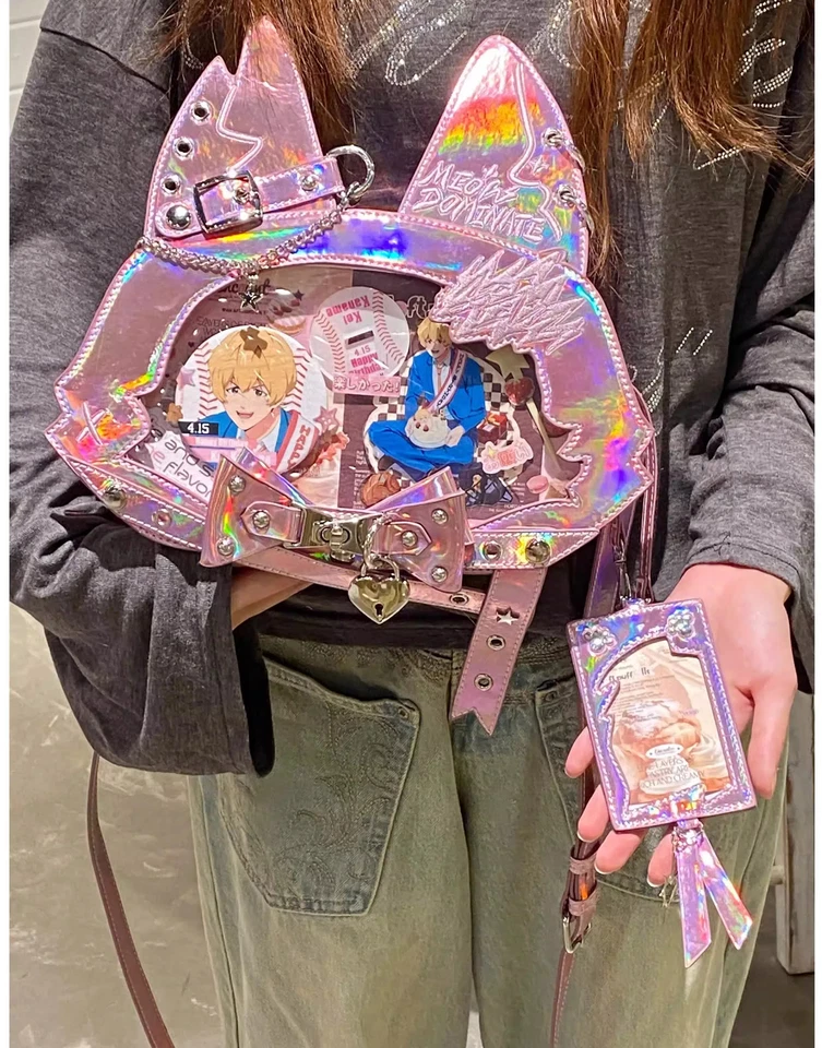 Girl Bow Cat Laser Ver Handbag Itabag Cosplay Messenger Bag Badge Doll Shows Bag - Image 4 of 4