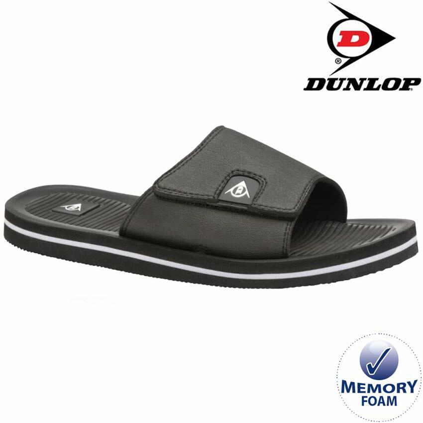 Mens Dunlop Flip Flops Memory Foam beach summer Shower Mules Sandals