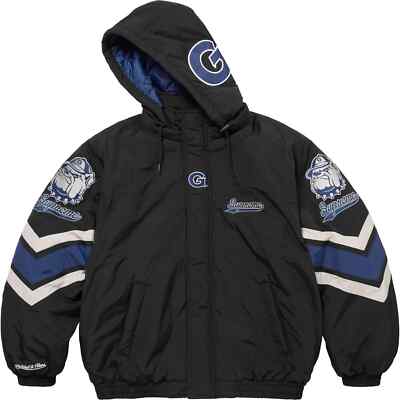 Supreme Mitchell & Ness NCAA Hooded Stadium Jacket - Black - Small