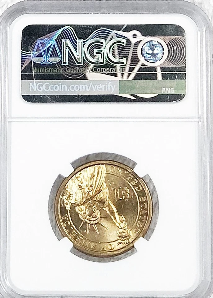 1.00 2007p John Adams One Dollar Coin Double Edge Lettering Mint Error - Image 3 of 4