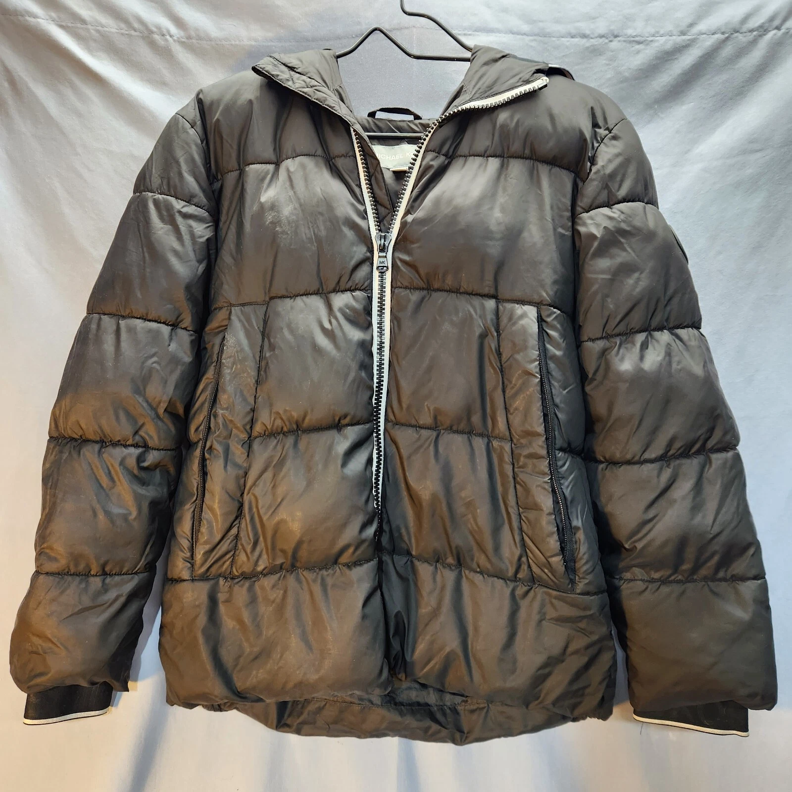 Giacca cappotto imbottito Michael Kors nero con cappuccio Gioventù 14 16 