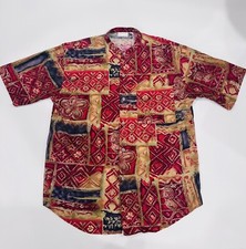 GOTTEX MENS SHORT SLEEVE BUTTON UP SHIRT SIZE M ABSTRACT HAWAIIAN PRINT COTTON