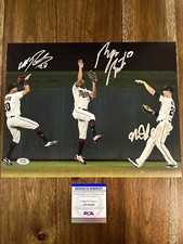 Minnesota Twins Outfield Trio Signed 11x14 Photo Buxton, Kepler, Rosario PSA COA