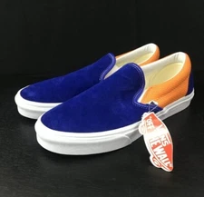 Vans Classic Slip On Suede Shoes Royale Blue Apricot Buff Men's Size 6.5 NWT