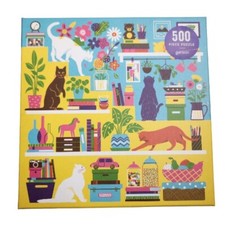 Galison 500 Piece CURIOUS CATS 20" x 20" Jigsaw Puzzle