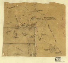 20" x 24" 1864 Map Of Union Troop Positions Northwest Of Marietta Georgia