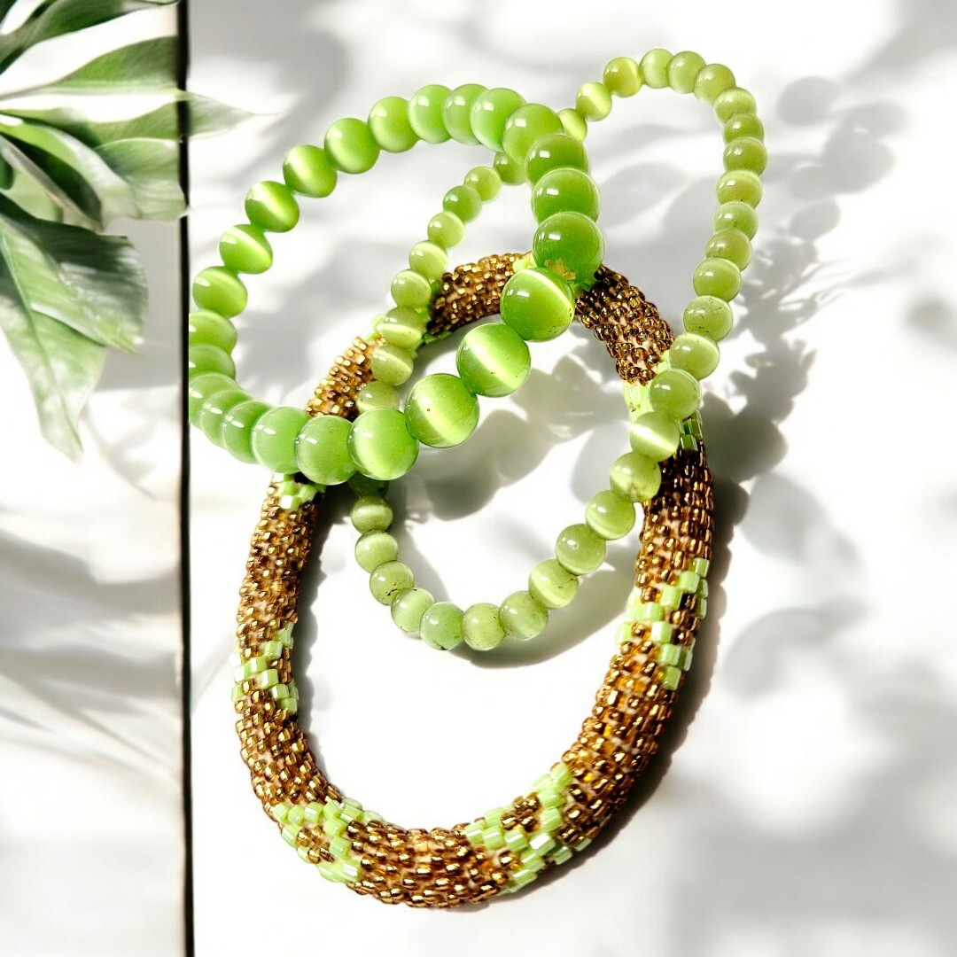 vintage beaded stackable bracelets - image 2