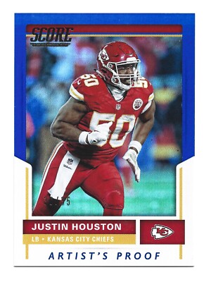 /100 Artist's Proof 2017 Score 288 Justin Houston Kansas City Chiefs KC Football