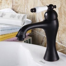 Oil Rubbed Bronze Hot/Cold Single Hole Sink Water Tap Wash Basin Faucet anf552
