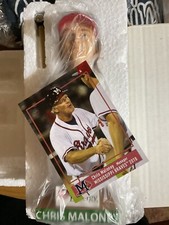 (1) CHRIS MALONEY 2019 MISSISSIPPI BRAVES BOBBLEHEAD + MANAGER 2018 CARD #7 LOT
