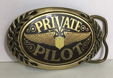 Vintage Private Pilot Belt Buckle - Solid Brass - Heritage Buckles 1001347