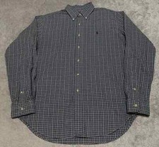 Ralph Lauren Classic Fit Shirt Men's Large Blue Plaid Button Down Workwear