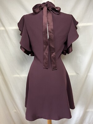 Cinq a Sept 9a7 Reina Crepe Bow Tie-Back Fit & Flare Dress 2 Ruffle Sleeve Vino | eBay Cinq a Sept 9a7 Reina Crepe Bow Tie-Back Fit & Flare Dress 2 Ruffle Sleeve Vino | eBay