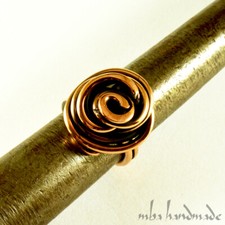 Antiqued Copper Wire Wrapped Ring Any Size Mba Handmade Artisan Jewelry