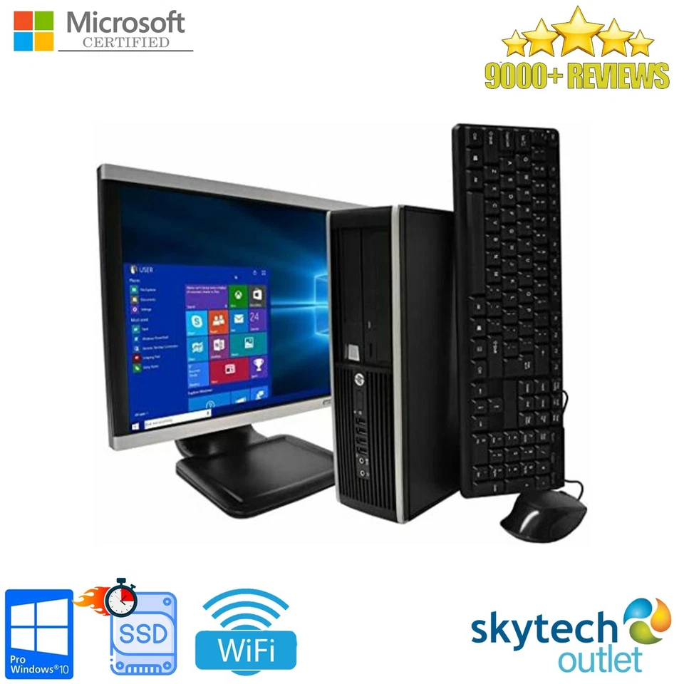 Cheap Windows 10 Desktop PC Full Setup 19" Bundle - 8GB RAM 120GB SSD - WiFi - Image 2 of 3