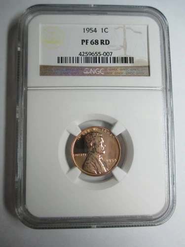 1954 PROOF LINCOLN WHEAT CENT - Copper Penny - NGC PF 68 RD - BEAUTIFUL RED COIN