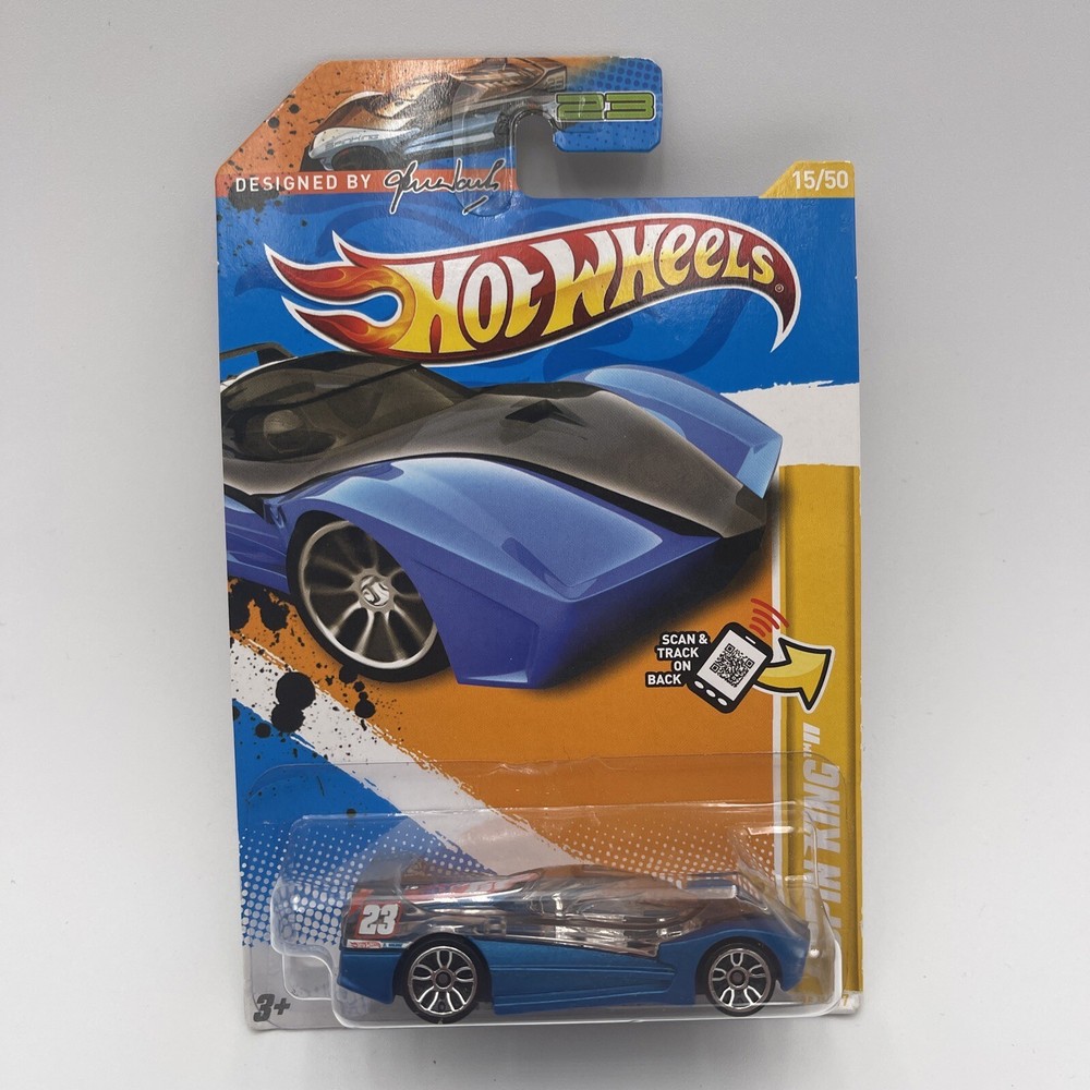 Hot Wheels #28 Spin King Shane Warne Race Car Blue Variant 15/50 2012 New Models