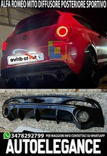 DIFFUSORE ALFA ROMEO MITO SOTTO PARAURTI POSTERIORE NERO LUCIDO DAM TUNING ..-