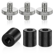 6 Pack 1/4" to 1/4" Threaded Tripod Screw Adapter, Double Sided Standard Moun...