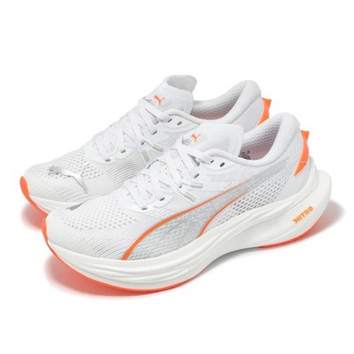 Puma Deviate Nitro 3 White Orange Women Road Running Jogging Shoes 309708-16