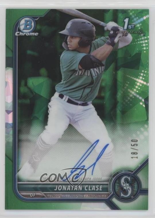 2022 Bowman Sapphire Edition Green 18/50 Jonatan Clase #BSPA-JC Auto 14a1