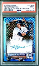 2025 Bowman Chrome Prospect Auto Kevin McGonigle Blue X-Fractor /150 PSA 9