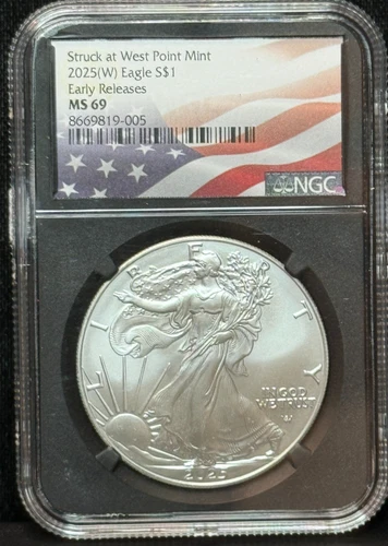 NGC MS69 2025 American Silver Eagle One Dollar Silver Coin -005