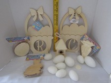 Lot of Unfinished Wooden Bunnies Ornaments/ Easter Decor/ Easter DIY Craft