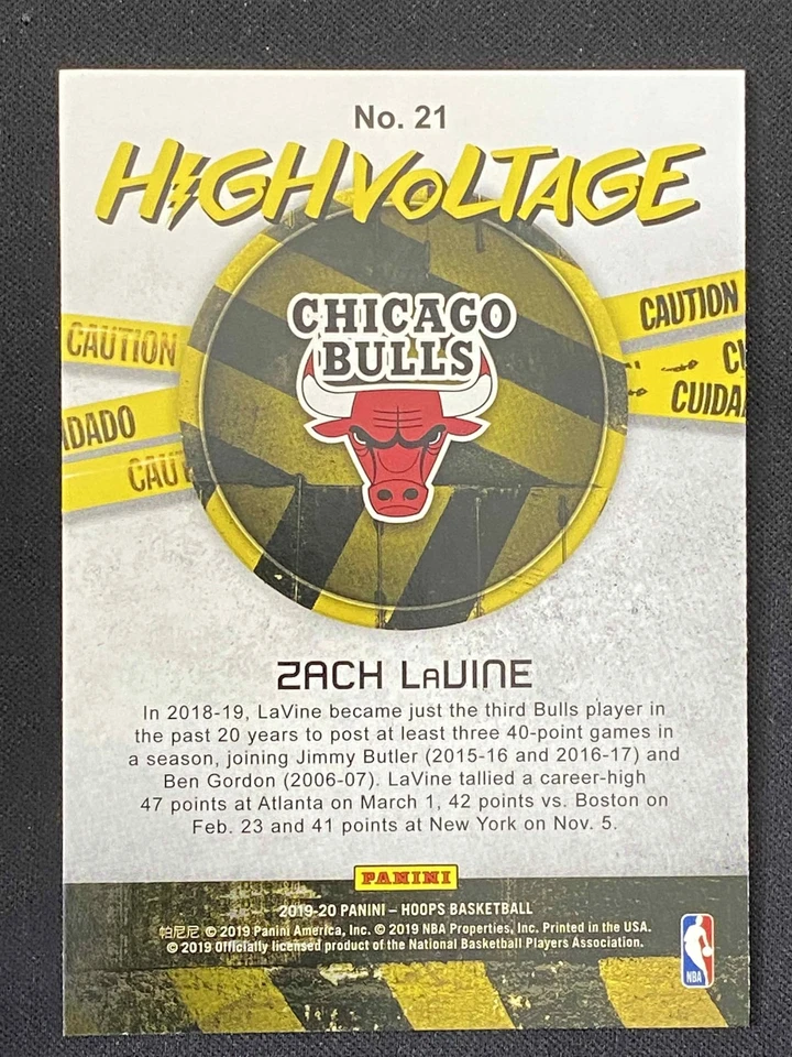 Zach LaVine 2019-20 Panini NBA Hoops High Voltage #21 - Image 2 of 2