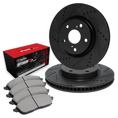 R1 Concepts Drilled & Slotted Brake Kit w Optimum Pads