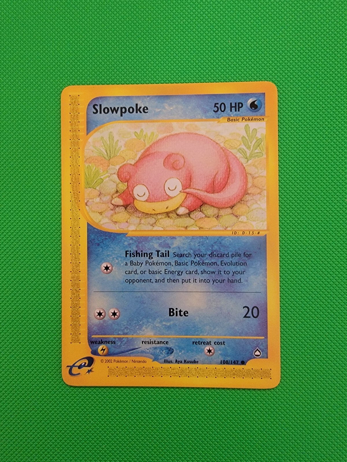 Pokemon TCG Slowpoke 108/147 Aquapolis Regular NM